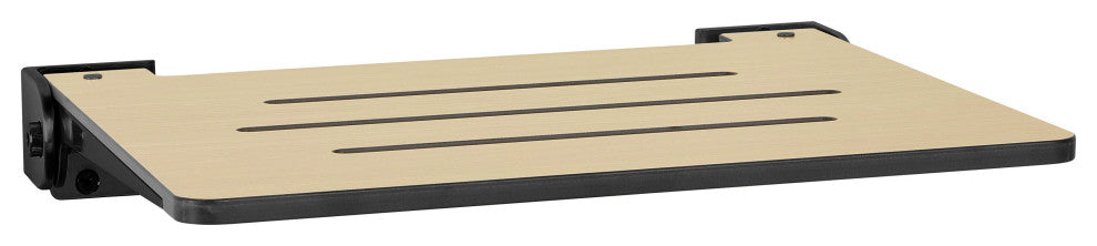 Seachrome SlimLine Folding Wall Mount Shower Seat, Urban Chic, Matte Black Frame