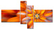 Massive Orange Fractal Flower, Floral Canvas Art Print, 60"x32", 4 panels