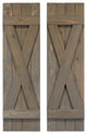 X Board and Batten Exterior Shutters Pair, Stone Gray, 84"