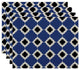 18"x14" Medina, Geometric Print Placemat, Blue, Set of 4