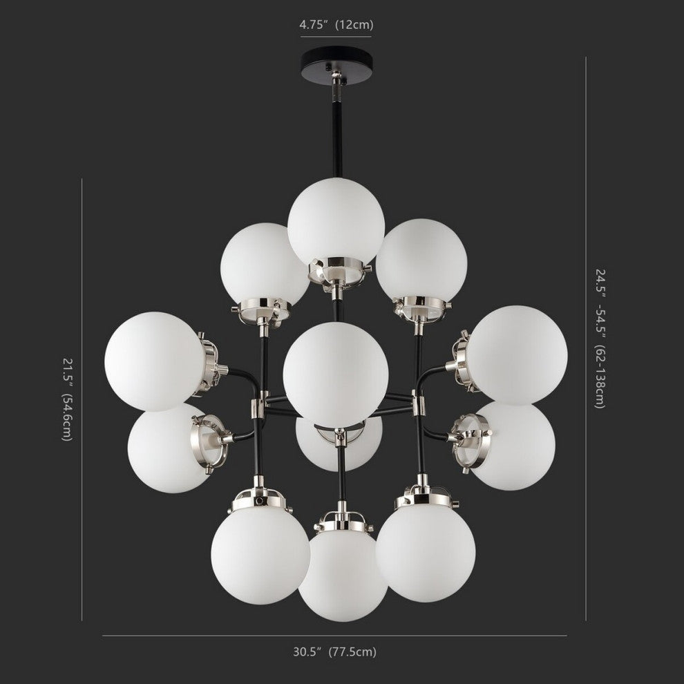Safavieh Couture Cullen White Glass Chandelier Black