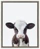 Sylvie Baby Cow Portrait Framed Canvas by Amy Peterson, Gray 18x24