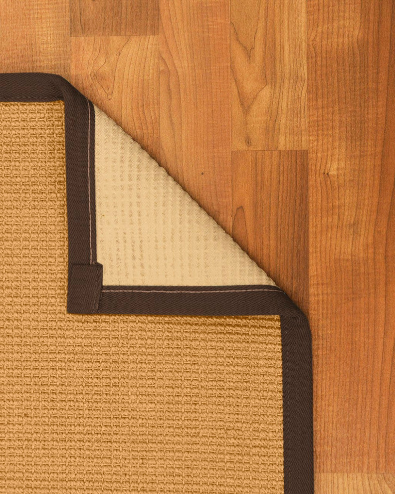 Natural Area Rugs Davlin Custom Sisal Rug, 6' x 9', Fudge Border