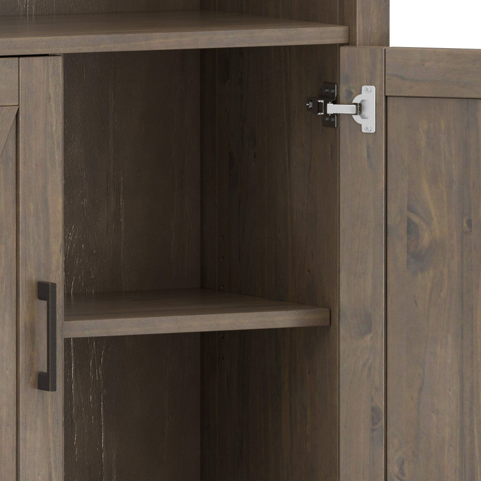 Ela Solid Wood Bookcase, Smoky Brown