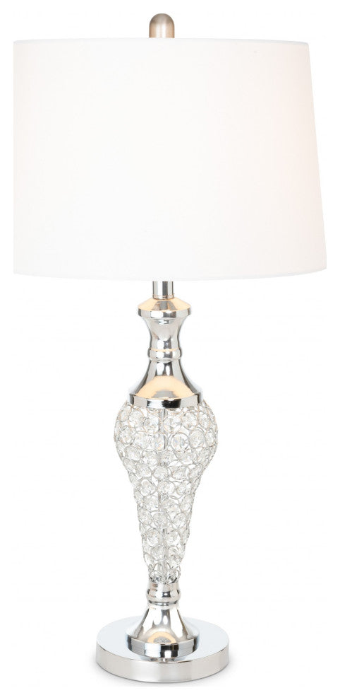 Set of 2 Silver Acrylic Beads Metal Table Lamps