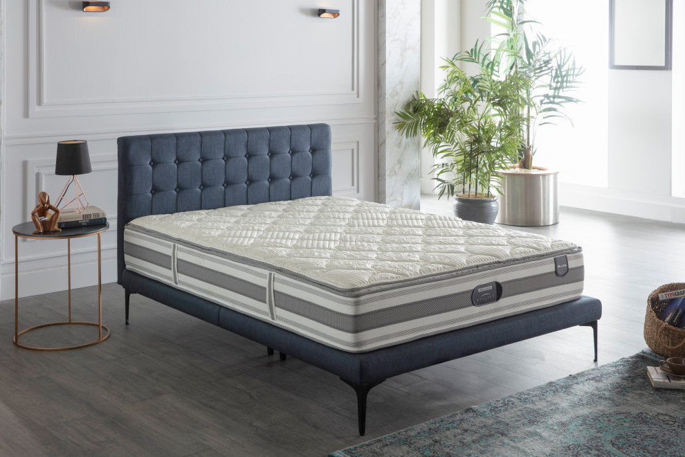 Stratton Full Foundation & Headboard, Bell Basic Navy