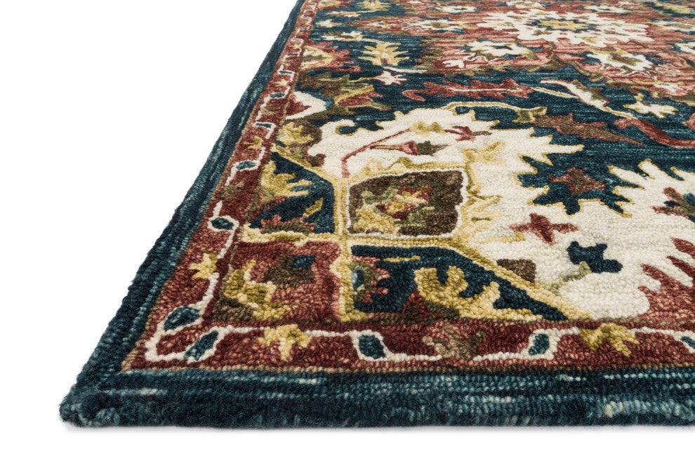 Teal/Raspberry Victoria Area Rugs by Loloi, 2'6"x7'6"