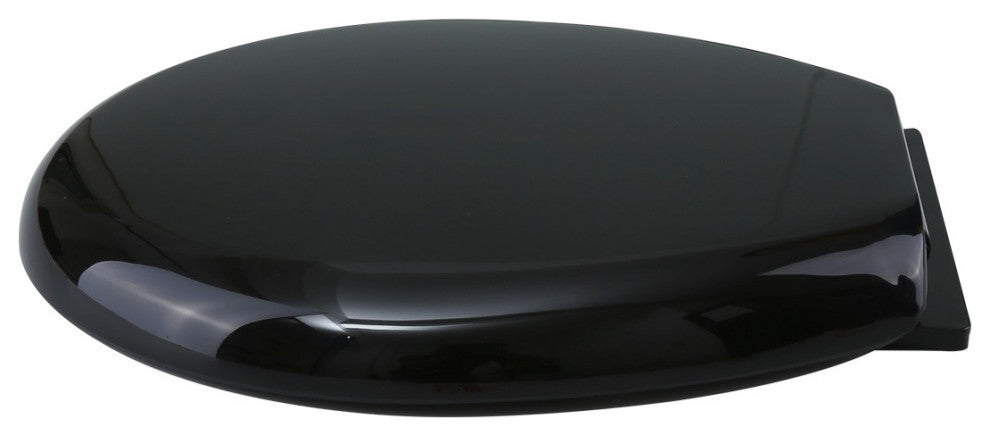 Slow Easy Close Toilet Seat No Slam Plastic Black Round Toilet Seat Lid