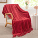 Braided Rope Flannel Fleece Throw, Chili Pepper, 60"x80"