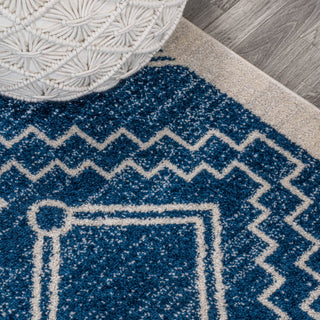 Amir Moroccan Beni Souk Rug, Navy/Ivory, 4 X 6