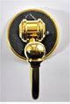 Robe Hook With Nero Marquina Marbel Accents, Polished Nickel