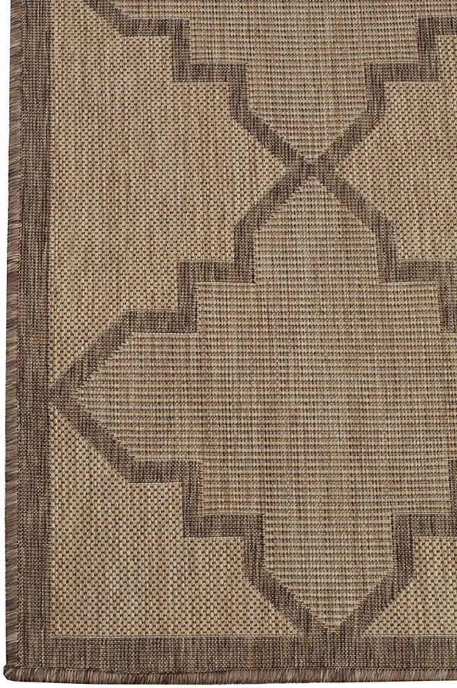 Outdoor Collection Trellis Diamond Rug Geometric Rug, Neutral, 7'10"x10'