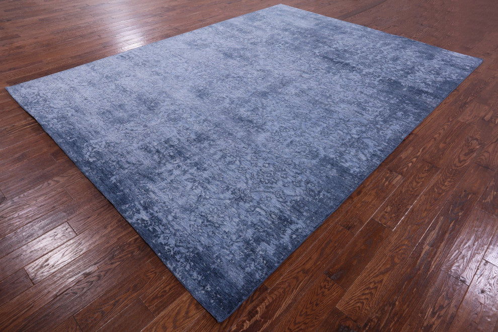 9' 0" X 12' 1" Wool and Silk Modern Hand Knotted Rug Q11764