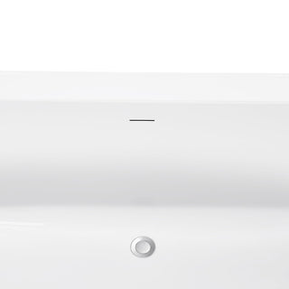 59" Acrylic Roll-Top Flatbottom Non-Whirlpool Bathtub, White