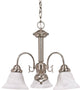 Ballerina 3 Light - 20" Chandelier Alabaster Glass Bell Shades