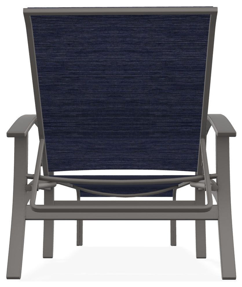 Belle Isle Sling 4-Position Outdoor Chaise Lounge, Collect Indigo/Warm Gray