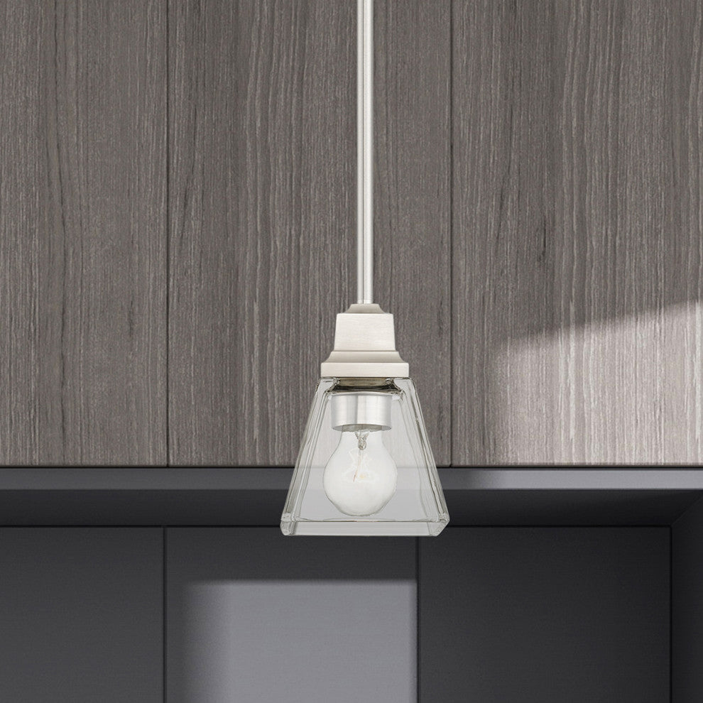 Livex Lighting Mission 1 Light Brushed Nickel Mini Pendant