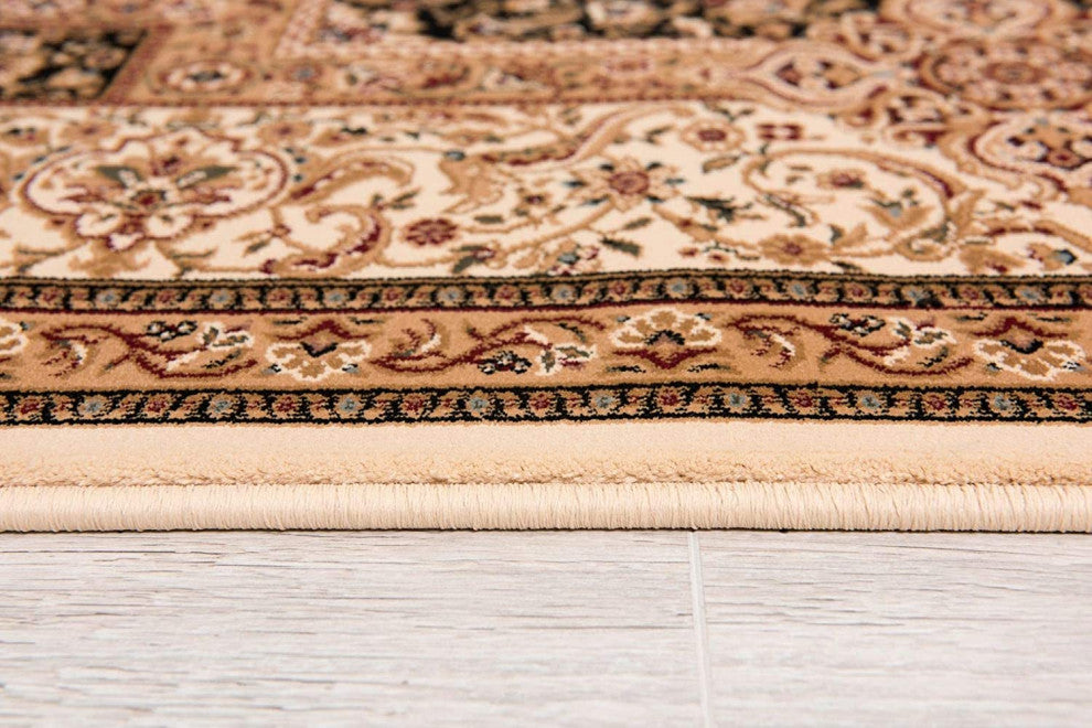 Rug Branch Traditional Persian Cream Black Indoor Area Rug - 5'x7'