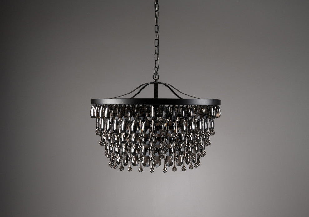 Larkin 7-Light Iron and Crystal Chandelier, by Kosas Home