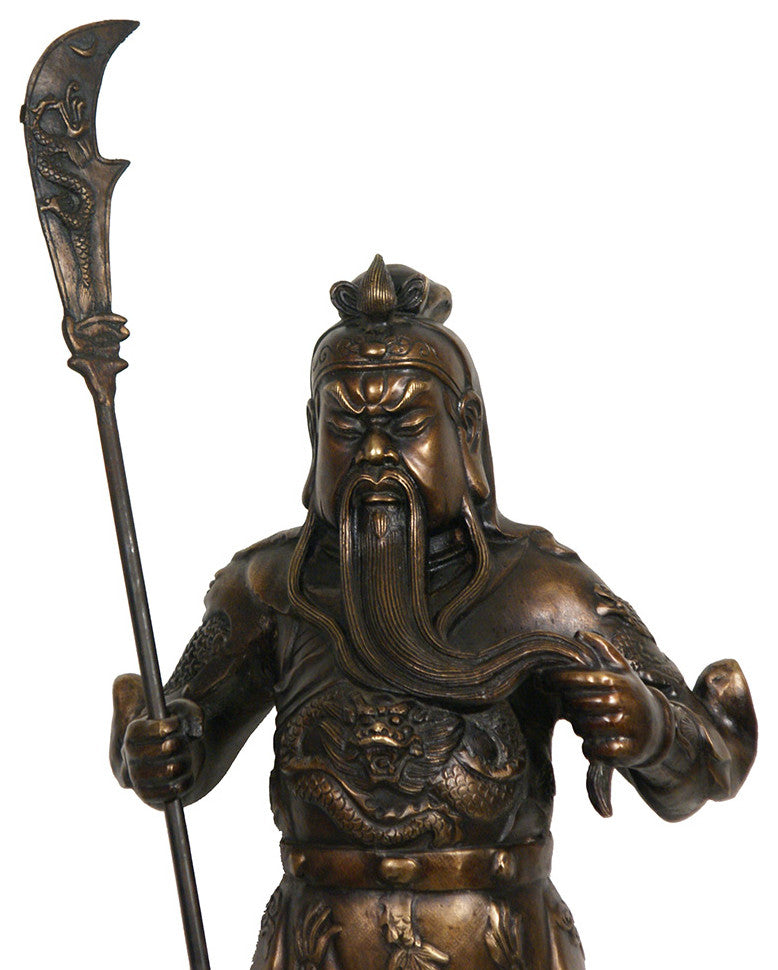 Consigned Chinese Antique Bronze God of Warrior Guan Gong Statuary