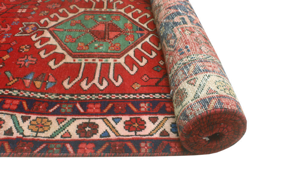 Fine Vintage Distressed Halah Rust/Navy Runner, 2'11x10'9