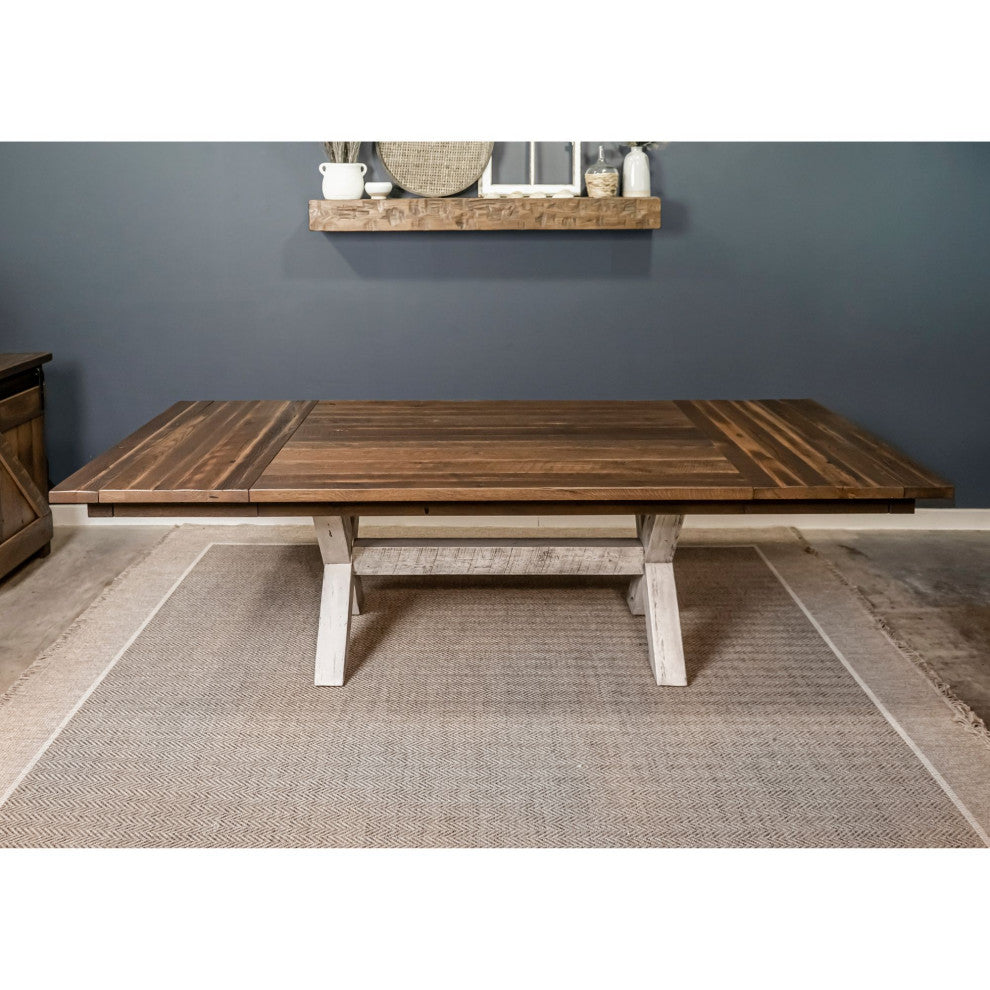 Parker Extendable Farmhouse Table, Natural, 48x84 With 2 Bb Ext