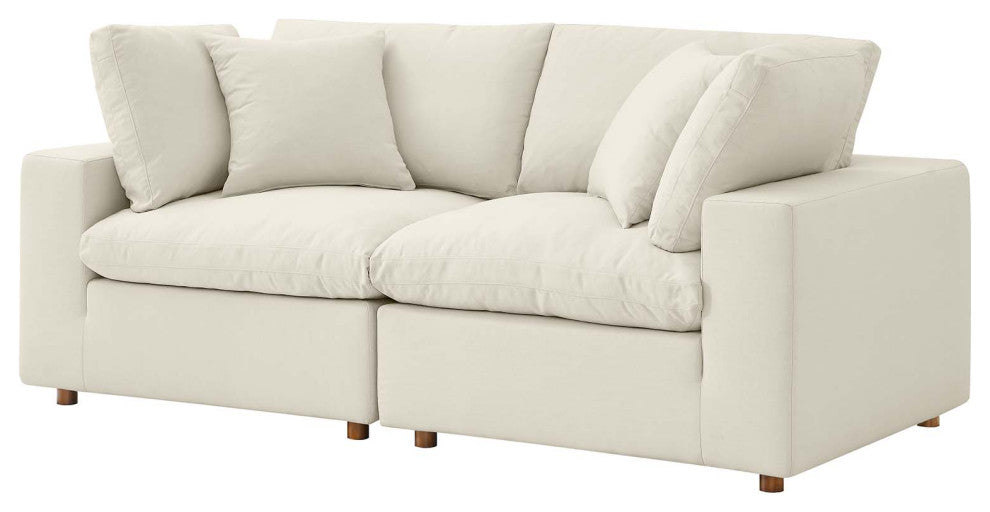 Modular Deep Sofa, Beige, Fabric, Modern, Lounge Cafe Hotel Lobby Hospitality