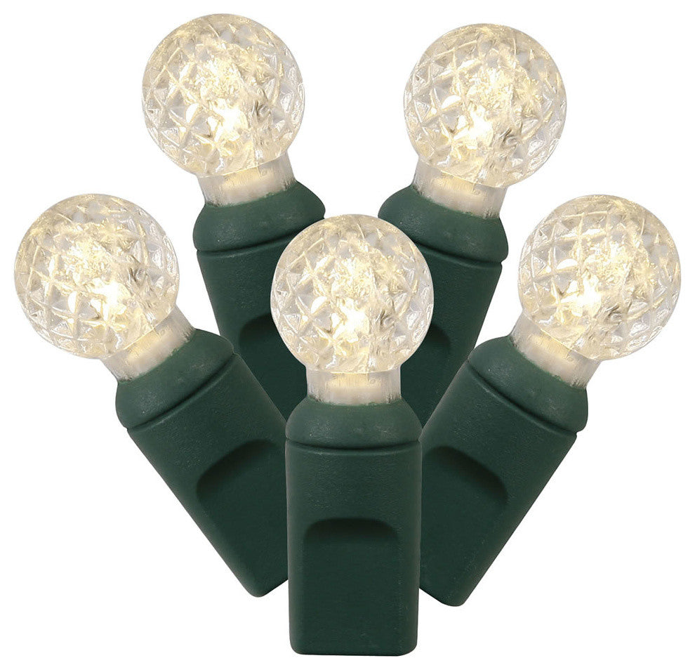Vickerman X6G9501 Warm White G12 Led Light On Green Wire, Christmas Light Strand