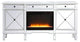 Elegant Decor MF61072AW-F2 Mirrored Credenza With Crystal Fireplace