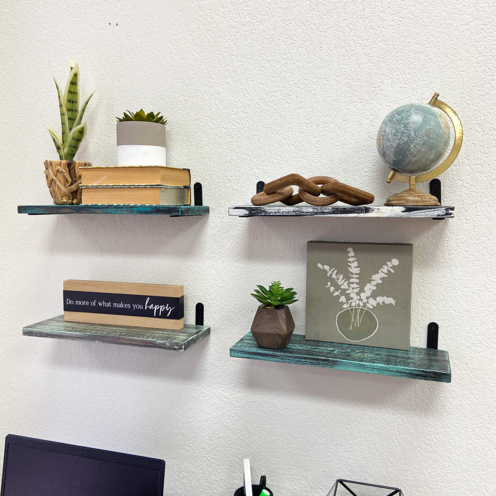 Barn Walls Floating Shelves - Set of 4, Industrial Mix