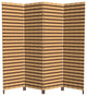6' Tall Two Tone Natural Fiber Room Divider, 4 Panel