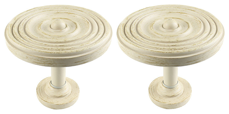 Urbanest Set of 2 Large Swirl Drapery Medallion Holdback, Gilded French White