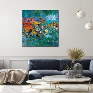 "Carpe Diem 1" Framed Canvas by Giant Art 20"x20"