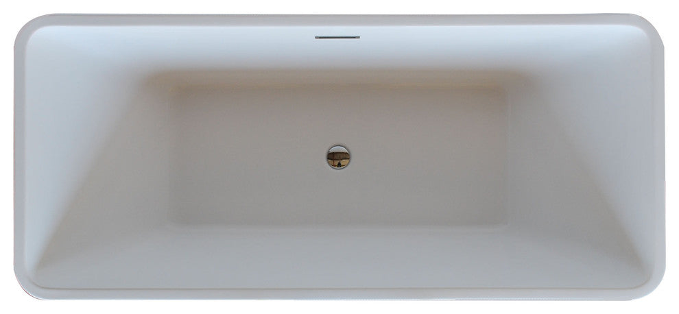 Montpillier 30 x 67 Rect. Acrylic Freestanding Soaker Bathtub with Center Drain