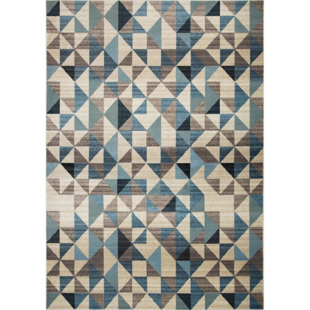 KAS Heritage 9365 Blue/Gray Scope Area Rug, 5'3"x7'8"