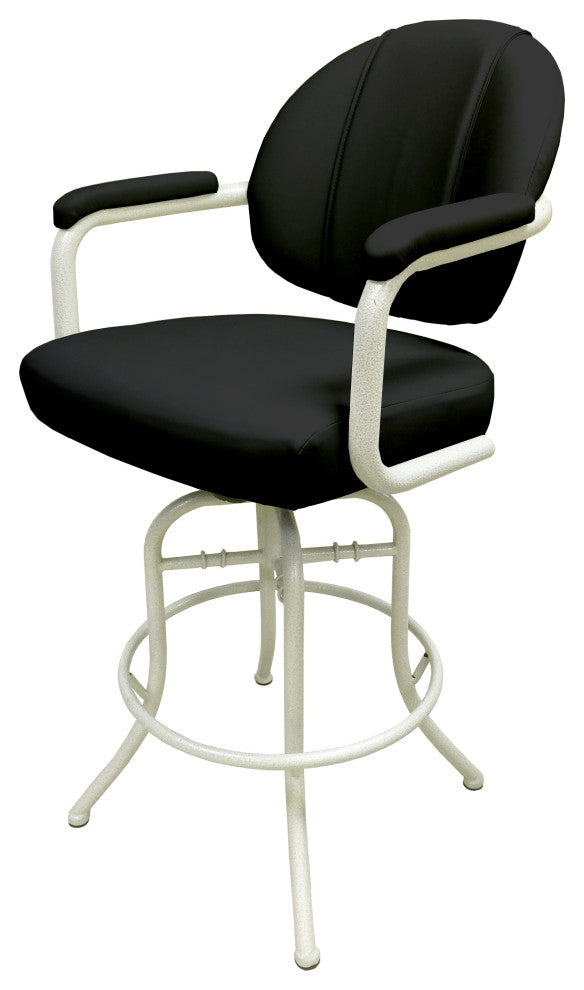 Swivel Tilt Metal Counter 26" 30" Bar Stool M-70, Black Vinyl - White, 26"