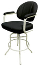 Swivel Tilt Metal Counter 26" 30" Bar Stool M-70, Black Vinyl - White, 26"