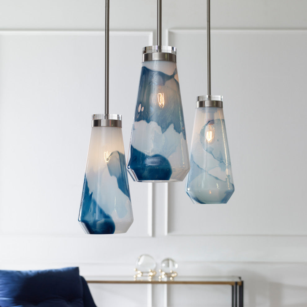 Uttermost Windswept Blue & White 1-LIght Mini Pendant