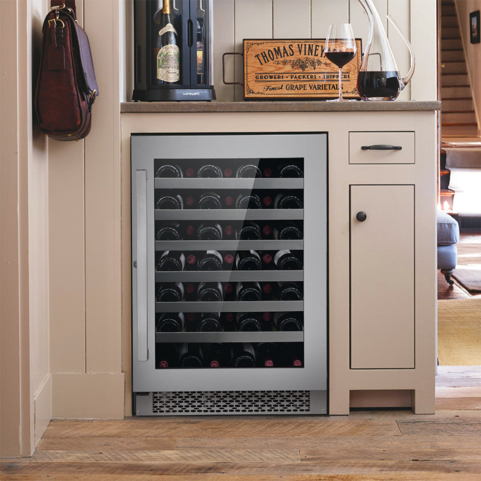 3-Piece, 36" Gas Range, 36" Range Hood and 48 Bottle Wine Refrigerator
