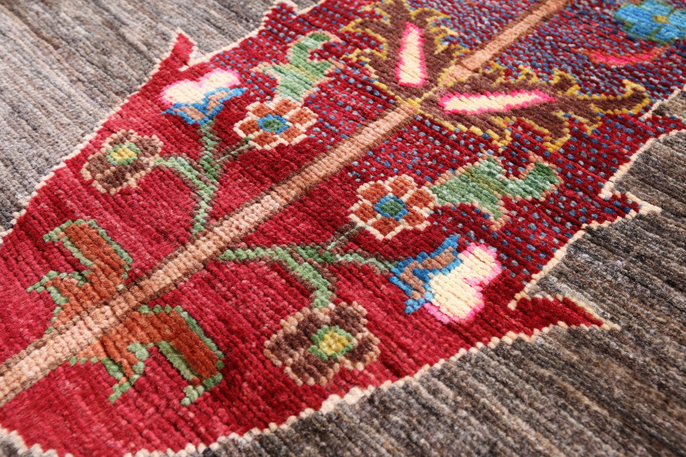 6' 8" X 10' 0" Tribal Persian Gabbeh Hand-Knotted Wool Rug - Q12385