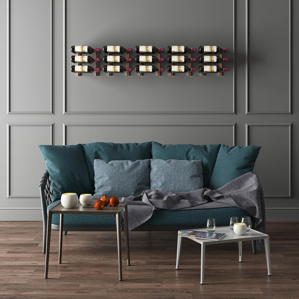 W Series Wine Rack 1 Wall Mounted Metal Wine Rack, Chrome, 6 Bottles (Double Deep)