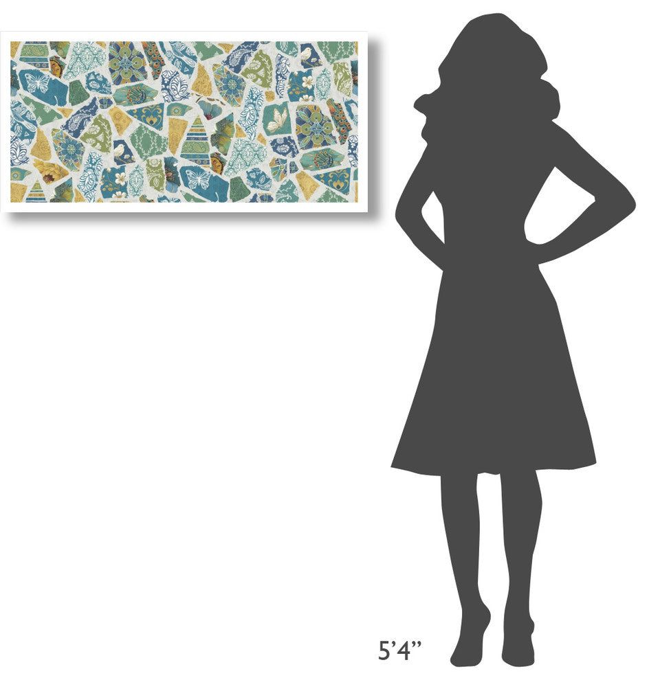 "Free Bird Spanish Tiles" Digital Paper Print by Daphne Brissonnet, 38"x19"