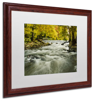 PIPA Fine Art 'Hoopes Falls in the Autumn' Matted Framed Art, 20x16