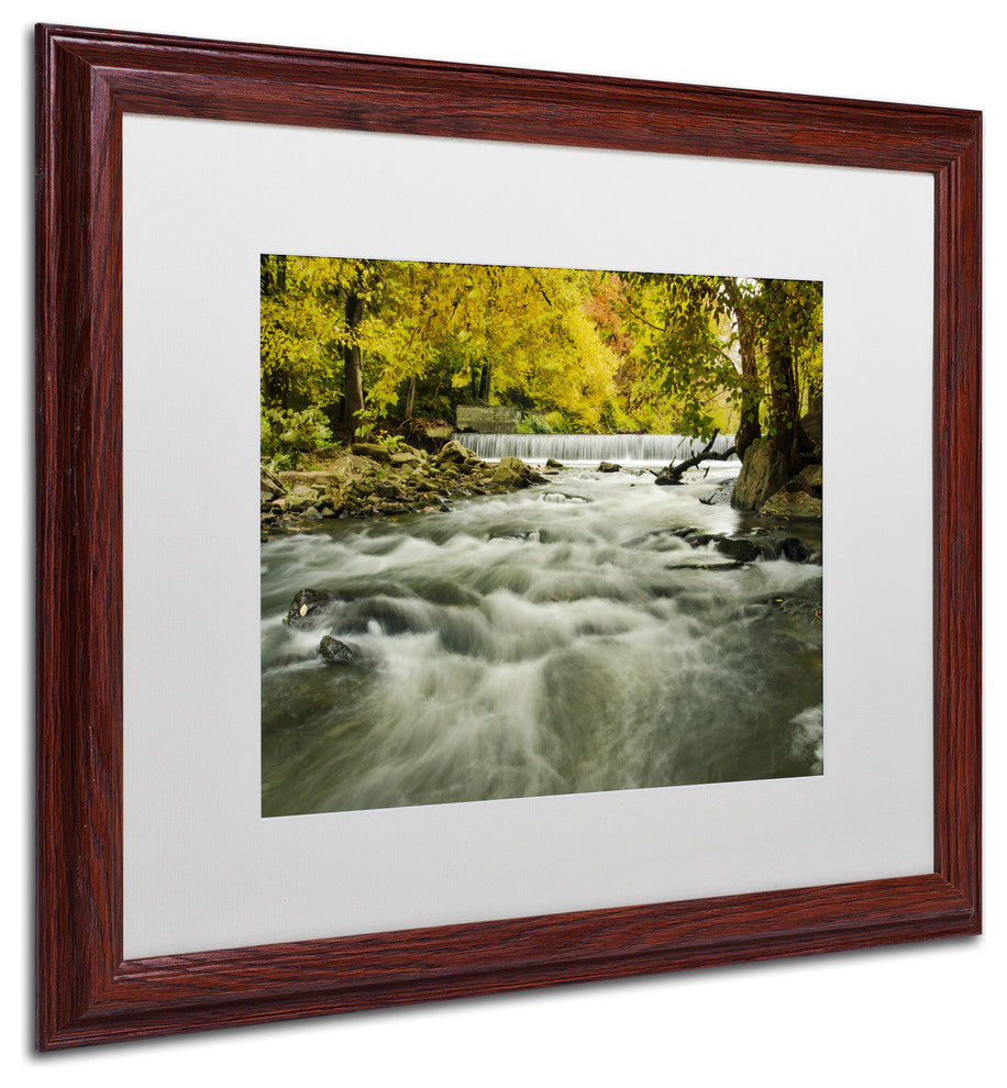 PIPA Fine Art 'Hoopes Falls in the Autumn' Matted Framed Art, 20x16