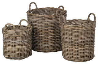 Nusa Round Kobo Basket, Gray-Brown, Small