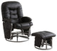 Stylishly Sophisticated Glider Chair With Ottoman, Black