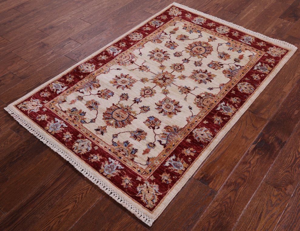 3' 3" X 4' 11" Persian Tabriz Handmade Wool Rug - Q12849