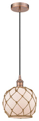 Innovations 616-1P-AC-G121-8RB-LED 1-Light Mini Pendant, Antique Copper