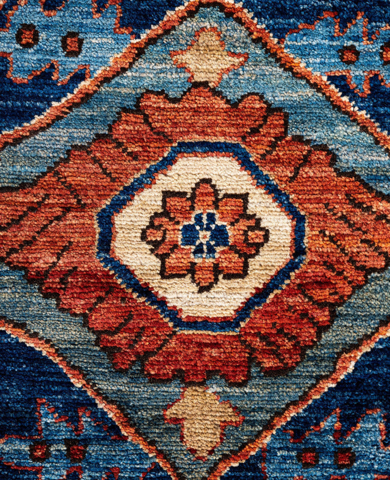 Serapi One-of-a-Kind Hand-Knotted Area Rug Blue, 8'11" x 11'9"