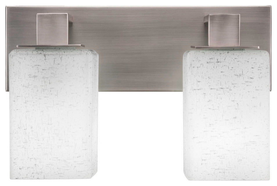 Apollo 2-Light Bath Bar, Graphite/Square White Muslin
